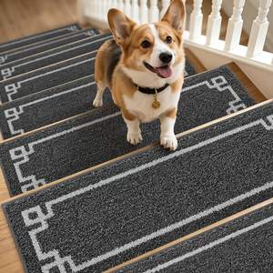 BEQHAUSE Non Slip Stair Treads for Wooden Steps Indoor Washable Stair…