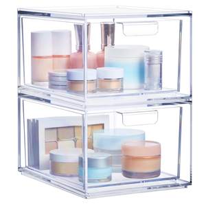 STORi Audrey Stackable Clear Bin Plastic Organizer Drawers | 2 Piece…