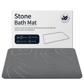 ZIKIBL Stone Bath Mat Diatomaceous Earth Shower Mat Non-Slip Super…