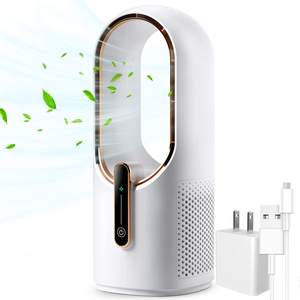 KONSIDEN Desk Fan Bladeless, 11.8 Inch Office Fan Small, Quiet, 3…