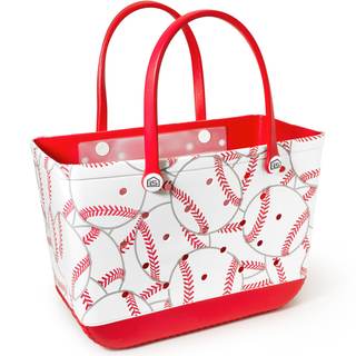 Extra Large Rubber Tote Bag with Protective Zipper Pouch, Rubber Beach Tote Bag…