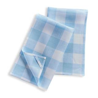 Solino Home 100% Linen Tea Towels Blue Bell Check, 16.5 x 26.5 in, Set of 2 | Buffalo…