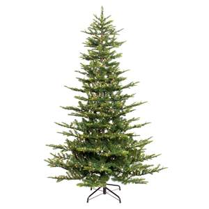 Puleo International 7.5ft Pre-Lit Aspen Fir Artificial Christmas Tree…
