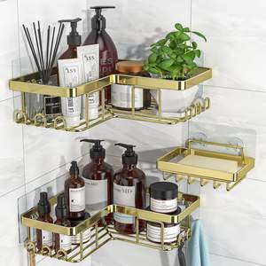 YASONIC Corner Shower Caddy, 3-Pack Adhesive Bathroom Caddy with Soap…
