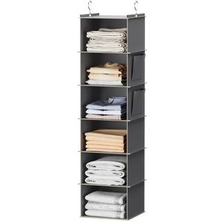 YOUDENOVA Hanging Closet Organizer and Storage, 6-Shelf, Grey | Dorm Room…