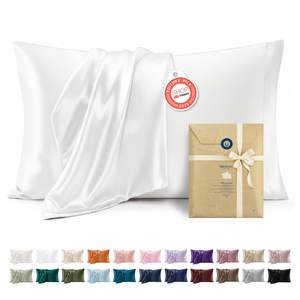 Bedsure Satin Pillowcases Queen Set of 2, Similar to Silk Pillow Case…