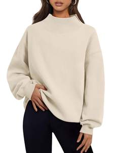 Trendy Queen Womens Mock Neck Sweatshirts Oversized Pullover Fall…