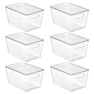 Vtopmart 6 Pack Clear Stackable Storage Bins with Lids, Large Plastic…