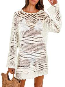 ANRABESS Women Swimsuit Crochet Swim Cover Up 2026 Summer Bathing…