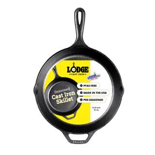 Lodge Seasoned Cast Iron Skillet 10.25 Inches - PFAS-Free, Non-Toxic…