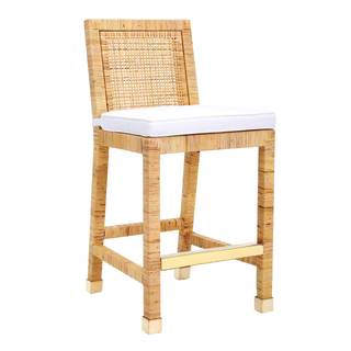 TOV Furniture Amara Natural Rattan Veneer Counter Stool