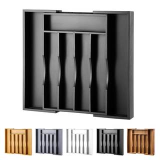 Expandable Bamboo Kitchen Drawer Organizer for Cutlery and Utensils…