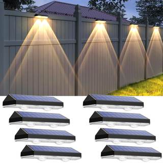 Solar Fence Lights Outdoor - 2700/4000/6000K 3 Mode, 8 Pack Solar…