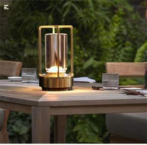 Rechargeable Cordless Small Metal Table Lamp, Stepless Dimming, 3-Color | Gold…