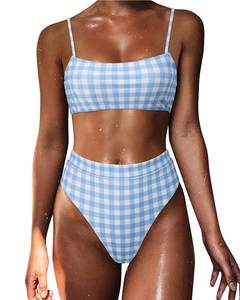 MOSHENGQI Women High Wasited Bikini Shoulder Strap 2 Piece High Cut…