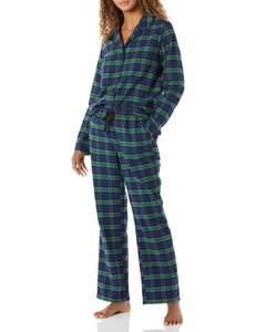 Amazon Essentials Women's Flannel Long-Sleeve Button Front Shirt and Pant…