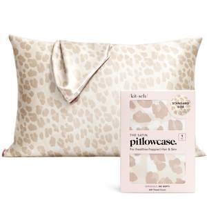 Kitsch Satin Pillowcase with Zipper - Standard Size, Leopard | Softer…