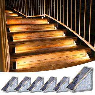 VOLISUN Solar Stair Lights 6 Pack, Solar Step Lights Outdoor…