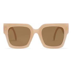 SOJOS Retro Trendy Oversized Thick Square… — Cream Frame/Brown Lens
