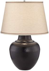 Brighton 27 1/4" Tall Table Lamp Hammered Pot Warm Bronze Brown Farmhouse |…