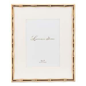 Lawrence Frames Bamboo Design Metal Frame, 8x10, Matted 5x7, Gold Gold 8x10…