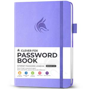 Clever Fox Password Book with Alphabetical Tabs, 5.3"x7.7" Keeper…