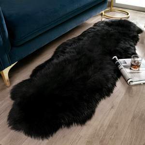 Ashler Faux Fur Rug, Black Area Rugs, Fluffy Sheepskin Fur Rug, Fuzzy…