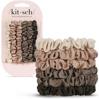 Kitsch Ultra-Petite Satin Scrunchies for Women - Eucalyptus, 6pcs |…